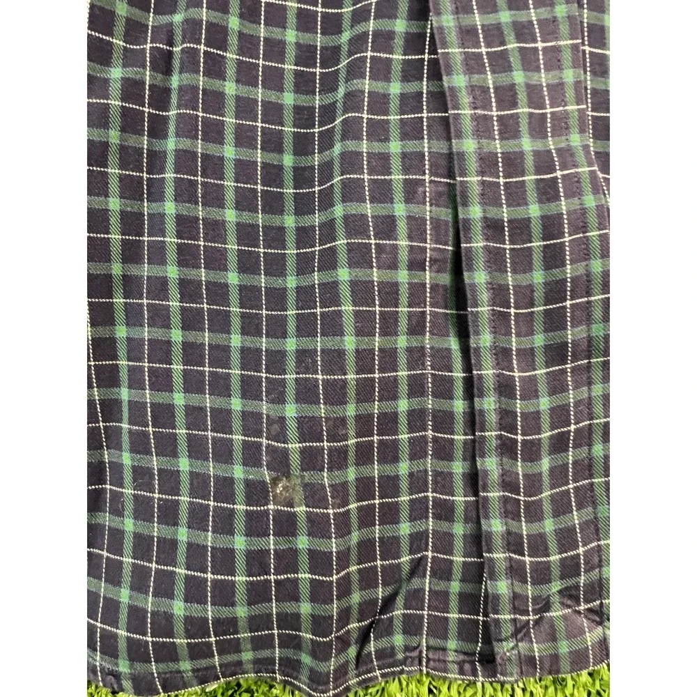 Ralph‎ Lauren Blake Mens Medium Plaid Button Down Shirt Navy Green Cotton